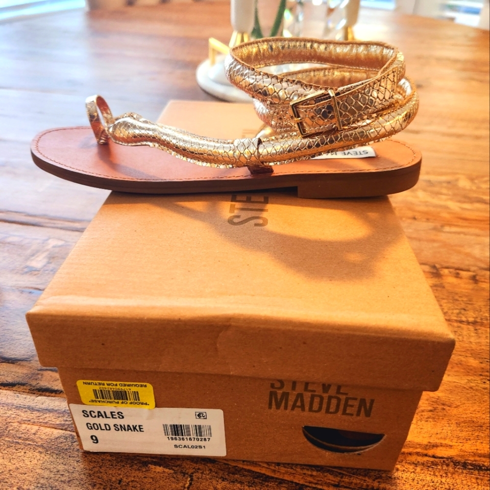 Brand New Gold Snake Steve Madden Sandals